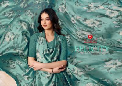 SUSHMA FELICITY 19001A TO 19004D DESIGNER DIGITAL PRINTED SATIN SAREE WHOLESALER IN INDIA